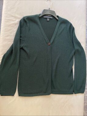 Josephine Chaus Dark Green V-Neck Button Cardigan